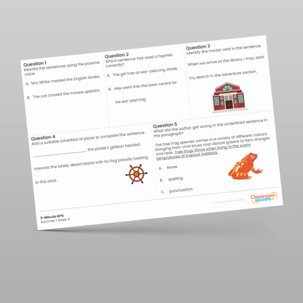 An image of the 5-Minute GPS Summer 1 Week 3 Resource