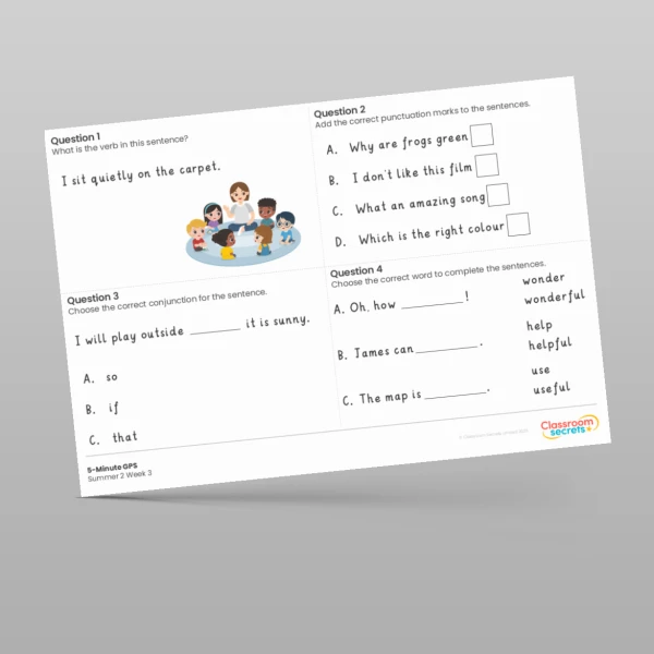 An image of the 5-Minute GPS Summer 2 Week 3 Resource