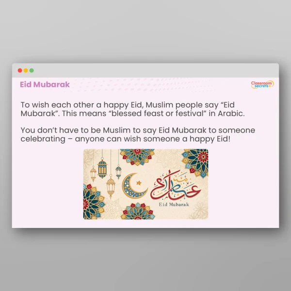 An image of the Eid Whole School Assembly PPT Resource