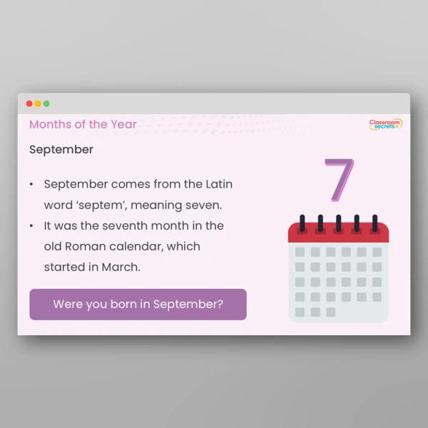 An image of the Months of the Year Whole School Assembly Resource