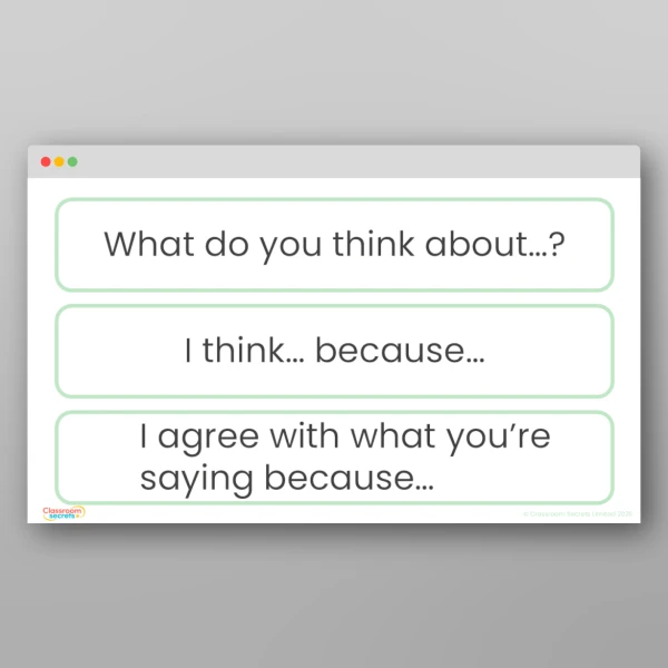 An image of the Sustainability Discussion Cards Sentence Stems Resource