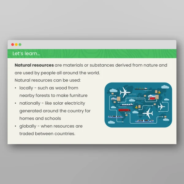 An image of the How Are Natural Resources Used? Geography PPT Resource