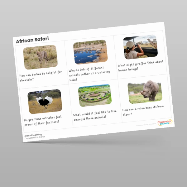 An image of the Amazing World - African Safari Conversation Cards Resource