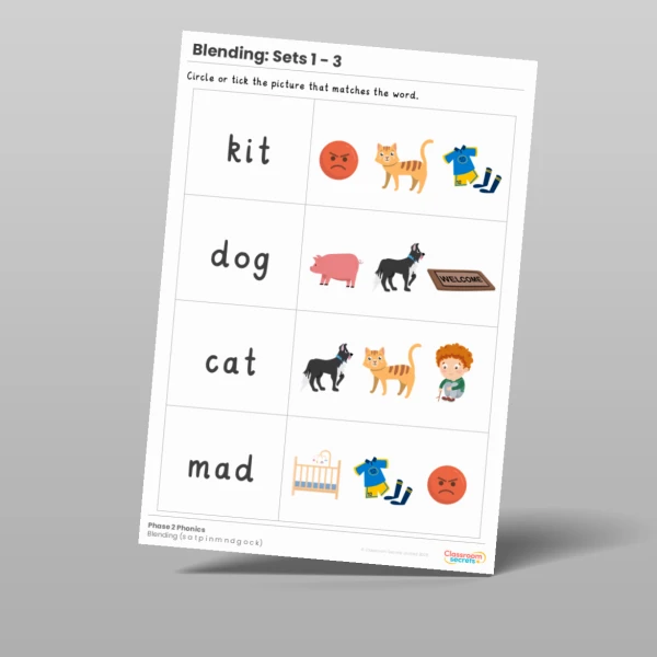 An image of the Phonics Blending Activities: Sets 1 - 3 Resource