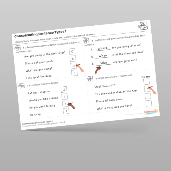 An image of the Consolidating Sentence Types 1 Mistake Investigators Resource