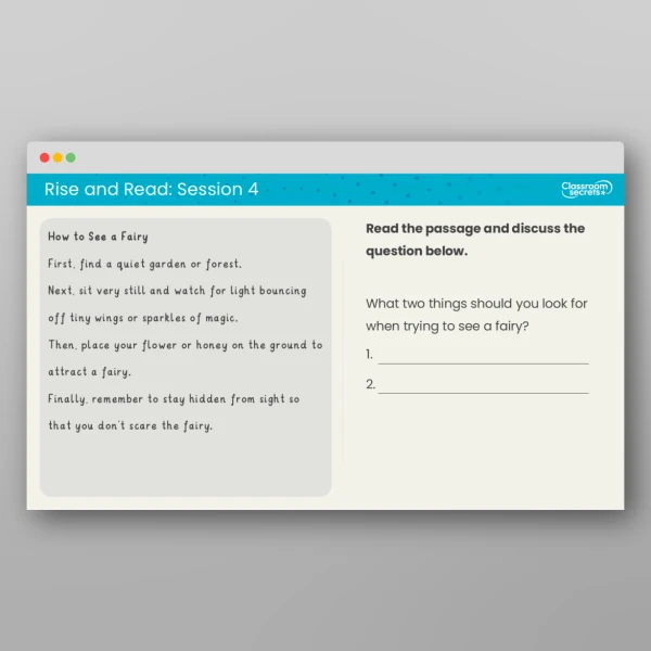 An image of the Rise and Read Fairies Resource