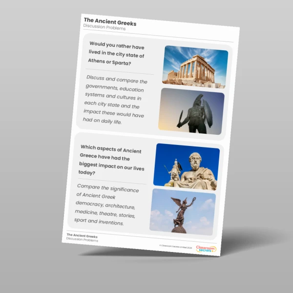 An image of the The Ancient Greeks Discussion Problems Resource