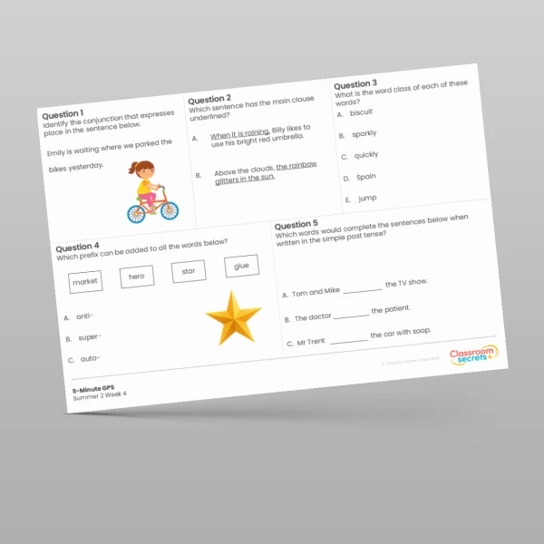 An image of the 5-Minute GPS Summer 2 Week 4 Resource