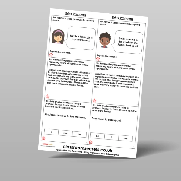 An image of the Using Pronouns Application and Reasoning Resource