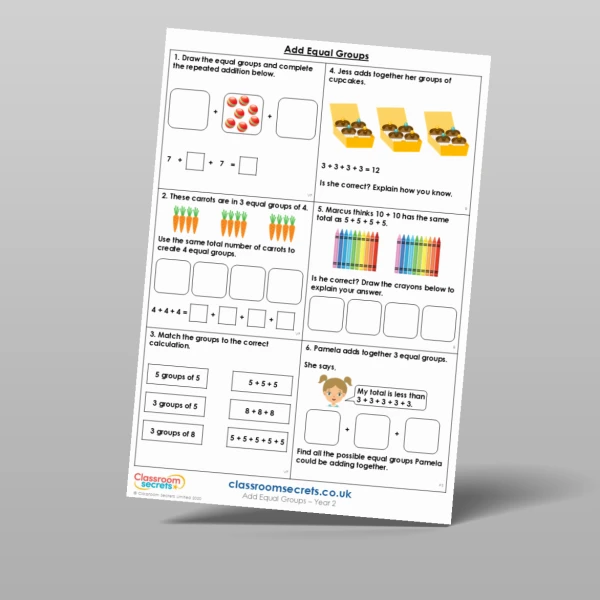 An image of the Add Equal Groups Mixed Activity Resource