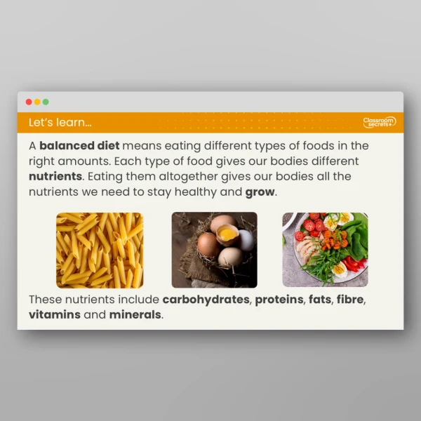 An image of the Lesson 5: What is a Balanced Diet? Lesson Resource