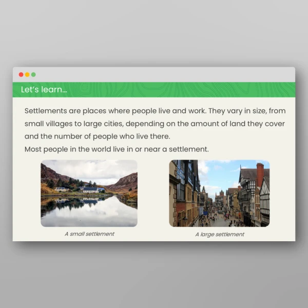 An image of the What are the Types of Settlement? Geography PPT Resource
