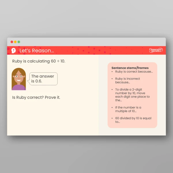 An image of the Divide a 2-Digit Number by 10 Teaching PPT Resource