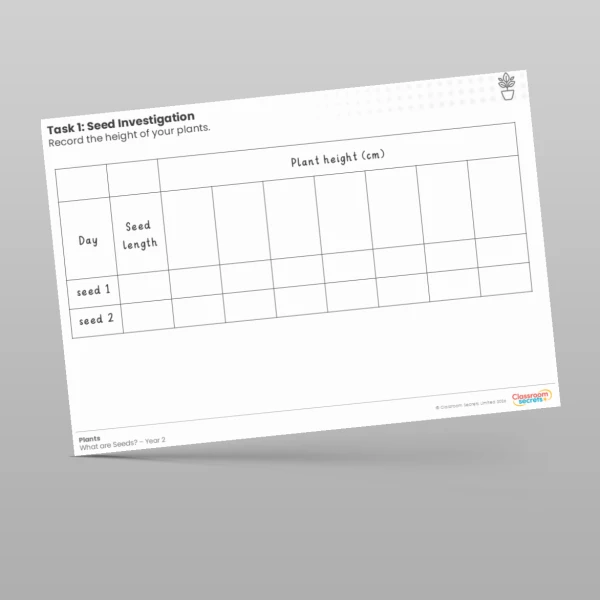 An image of the Lesson 2: Seed Investigation Worksheets Resource
