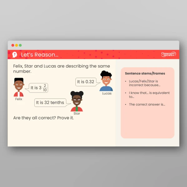 An image of the Equivalent Fractions and Decimals (Tenths) Teaching PPT Resource