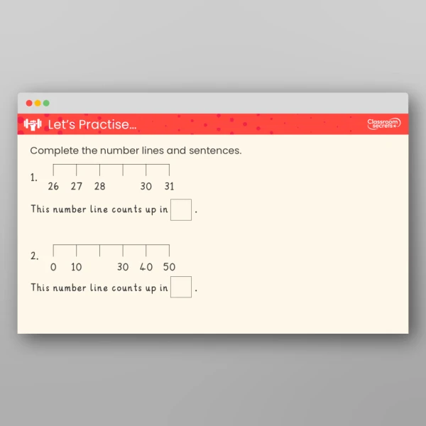 An image of the The Number Line to 50 Teaching PPT Resource