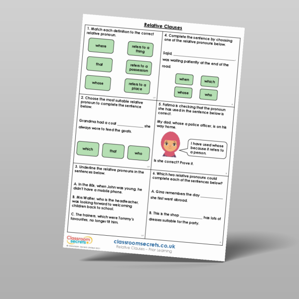 Year 6 Relative Clauses Prior Learning Resource | Classroom Secrets