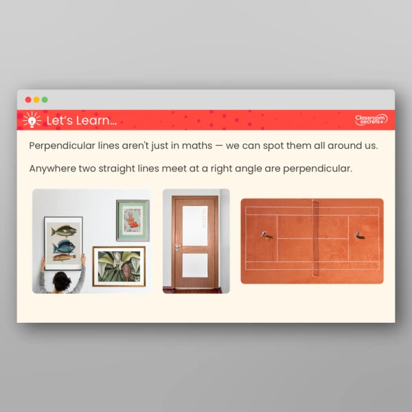 An image of the Parallel and Perpendicular Teaching PPT Resource