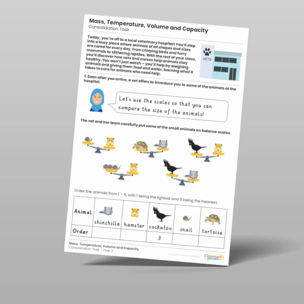 An image of the Mass, Temperature, Volume and Capacity Consolidation Task Resource
