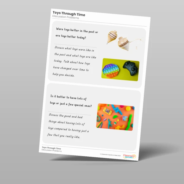 An image of the Toys Through Time Discussion Problems Resource
