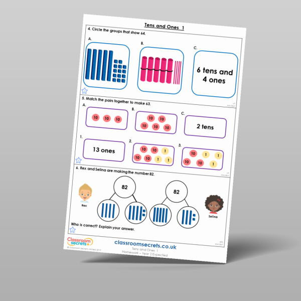 Year 2 Tens And Ones 1 Homework Resource | Classroom Secrets