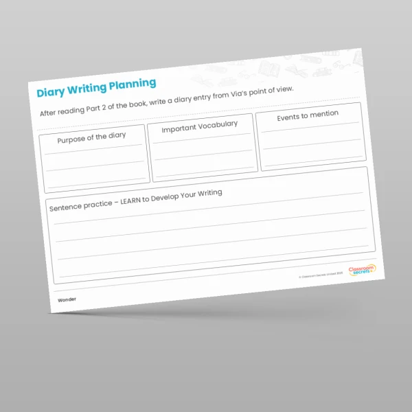 An image of the Wonder Writing Unit Writing Planning and Word Bank Resource