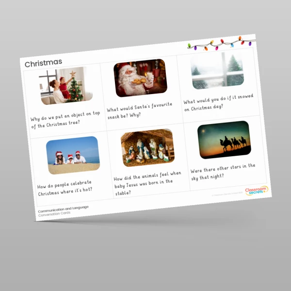 An image of the Christmas Conversation Cards Resource