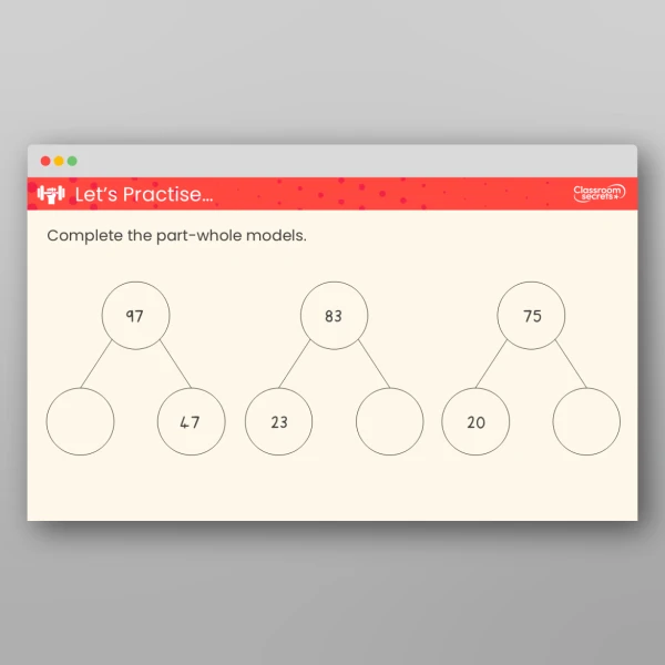 An image of the Flexibly Partition Numbers to 100 Teaching PPT Resource
