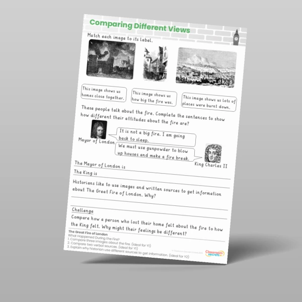 An image of the Lesson 3: What Happened During the Fire? Worksheet Resource