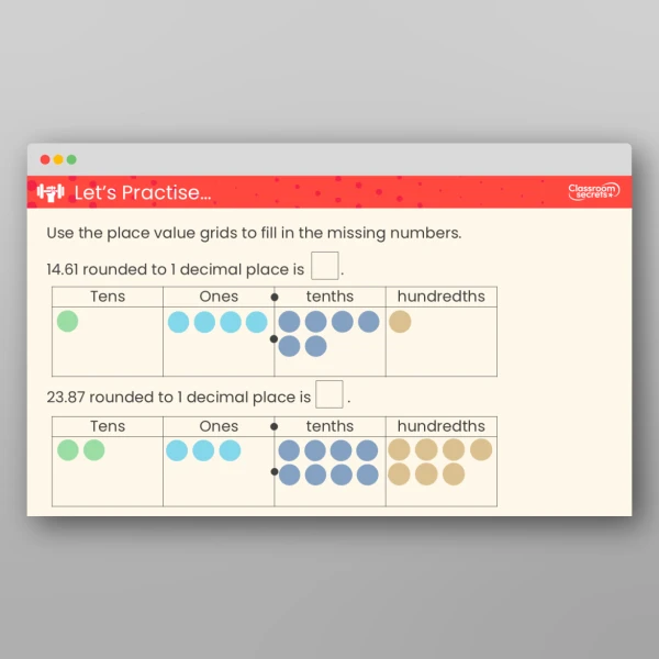 An image of the Round to 1 Decimal Place Teaching PPT Resource