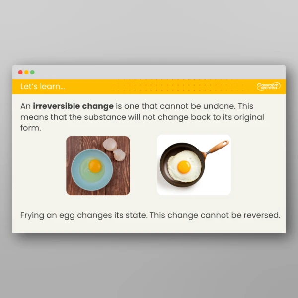 An image of the Lesson 5: What are Reversible and Irreversible Changes? Investigation Resource