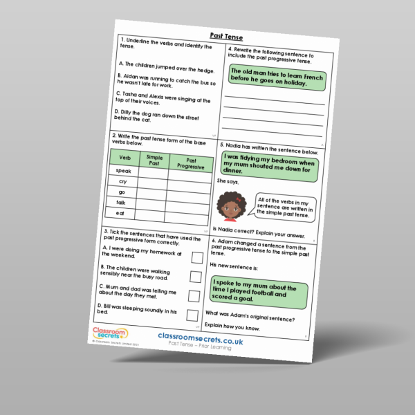 Year 6 Past Tense Prior Learning Resource | Classroom Secrets
