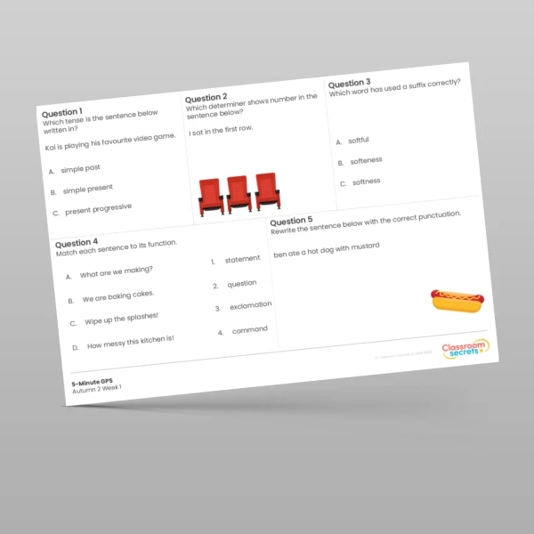 An image of the 5-Minute GPS Autumn 2 Week 1 Resource