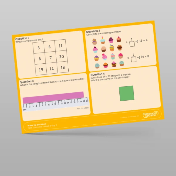 An image of the Summer 1 Week 6 Wake Up and Work Resource