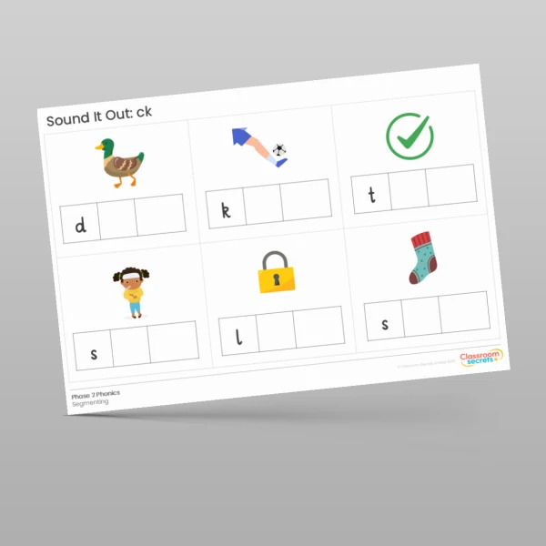 An image of the Phonics Sound It Out: ck Resource