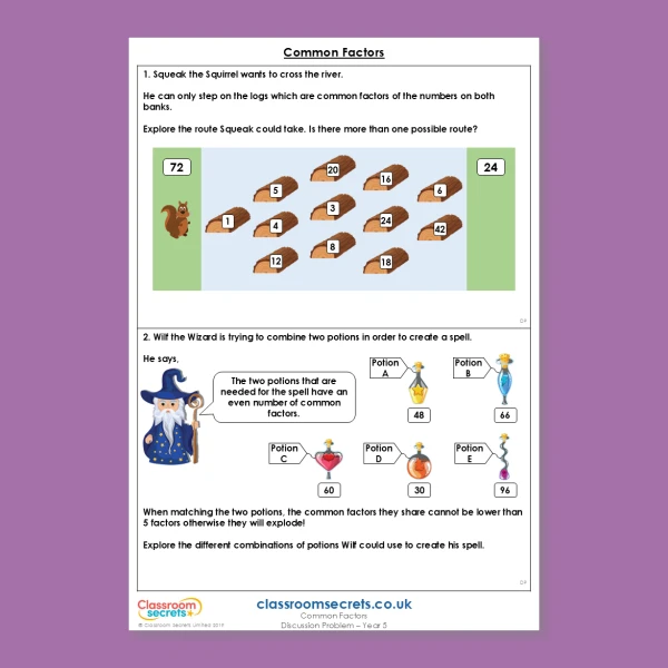 An image of the Common Factors Discussion Problem Resource