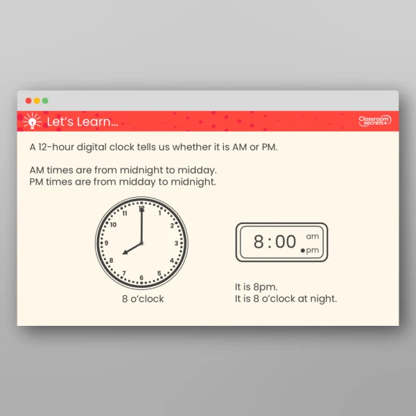 An image of the Convert between Analogue and Digital Times Teaching PPT Resource