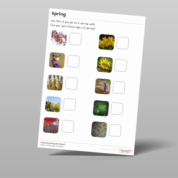 An image of the Signs of Spring Checklist Resource