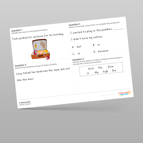 Spring Claa Worksheets Free Year 2 5 Minute Gps Spring 1 Week 1 Resource | Classroom Secrets