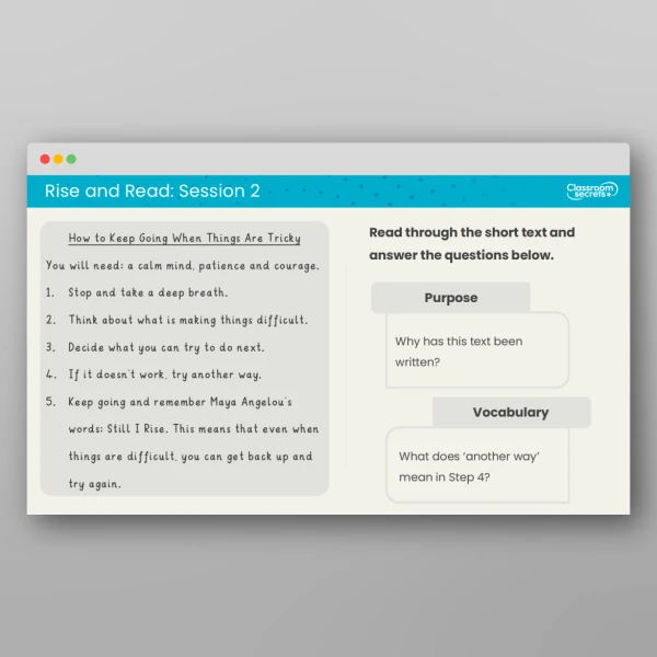 An image of the Rise and Read Maya Angelou Resource