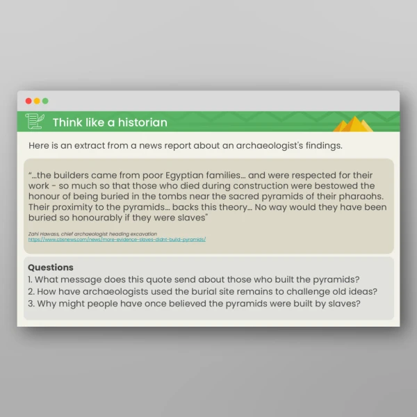 An image of the Lesson 3: Why Were the Pyramids Important? PPT Resource