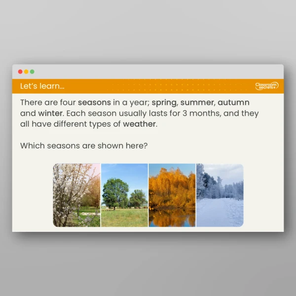 An image of the Free Lesson 2: What is the Weather Like in the Different Seasons? Resource