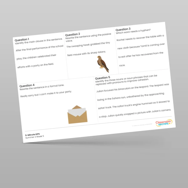 An image of the 5-Minute GPS Summer 2 Week 5 Resource