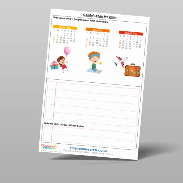 An image of the Capital Letters for Dates Application Resource