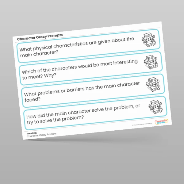 An image of the Character Oracy Prompts Resource