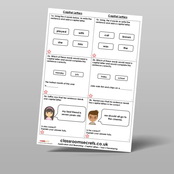 An image of the Free Capital Letters Application and Reasoning Resource