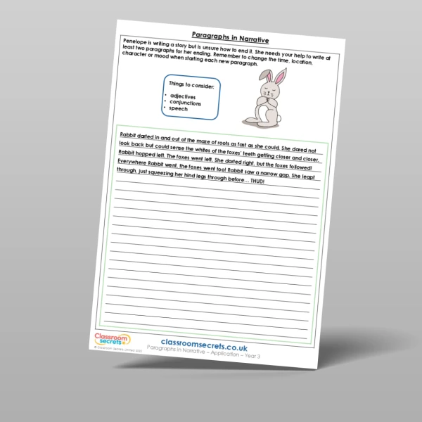 An image of the Paragraphs in Narrative Application Resource