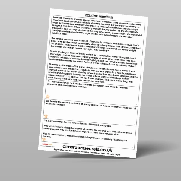 An image of the Avoiding Repetition Application and Reasoning Resource