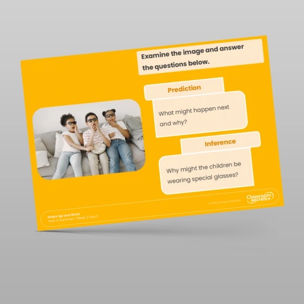 An image of the Summer 1 Week 3 Wake Up and Work Resource