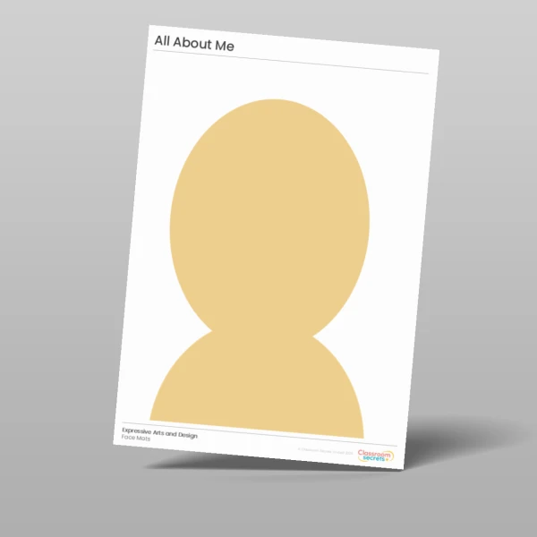 An image of the All About Me Face Mats Resource